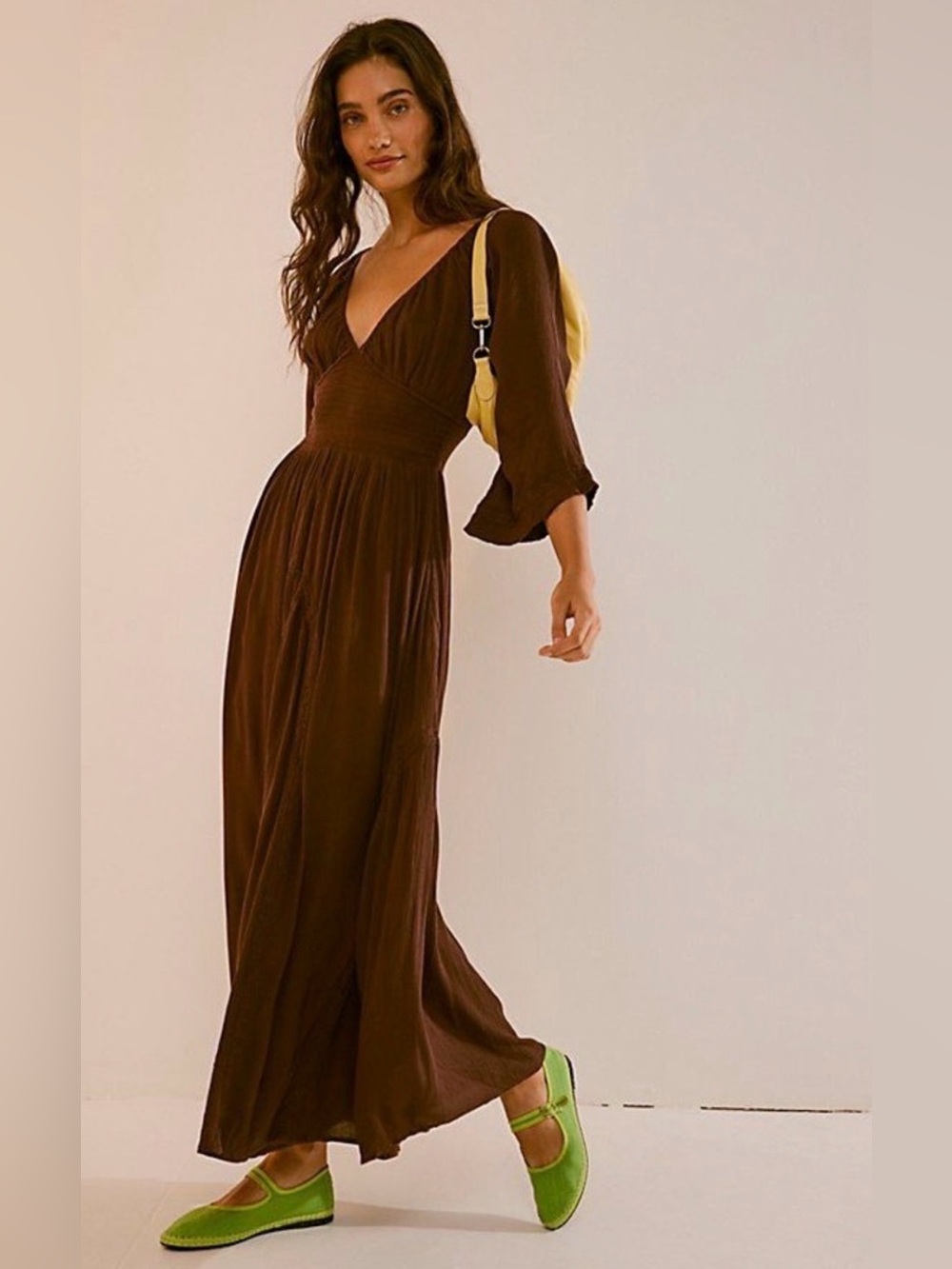 Free People Dixie Maxi Dress in Brown